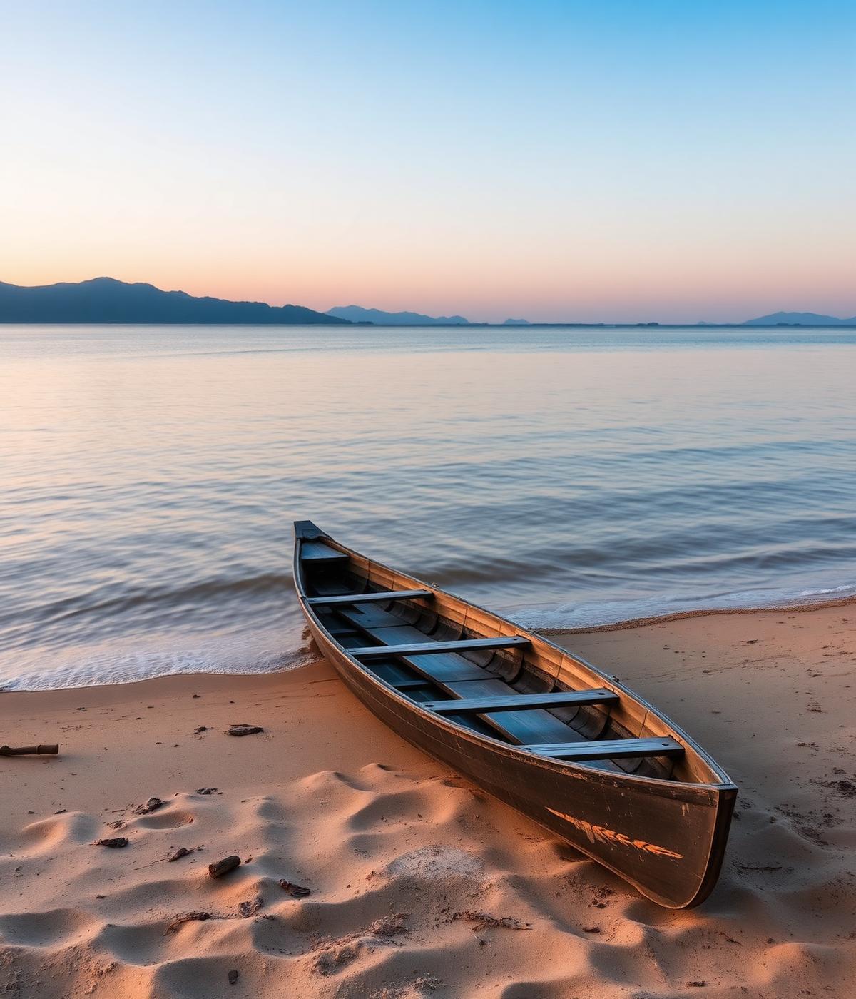 Lake Malawi shoreline at sunrise